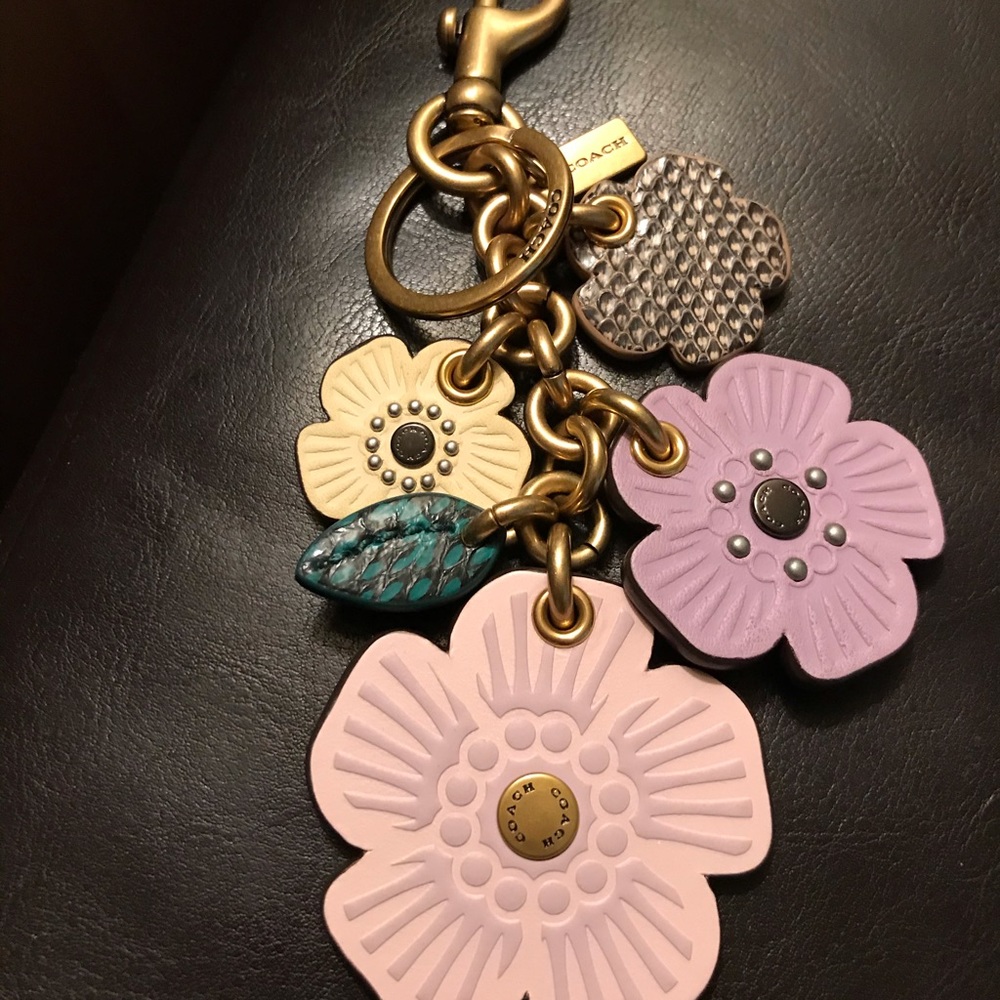 Coach Tea rose bag charm